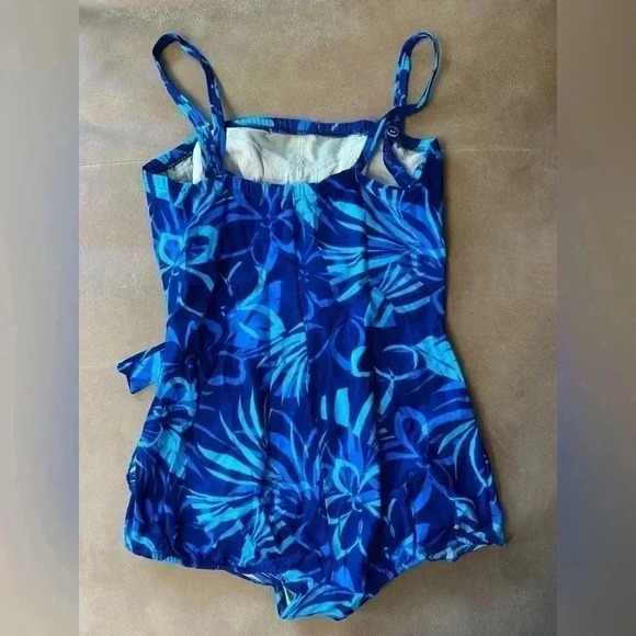Women’s Roxanne Bra Sized Blue Floral One Pieces Swimsuit Size 12/34B - Picture 5 of 5